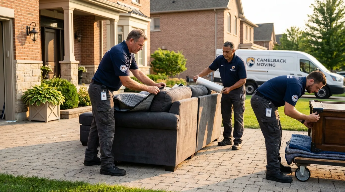 Large estate moving crew wrapping furniture in Port Carbon, PA