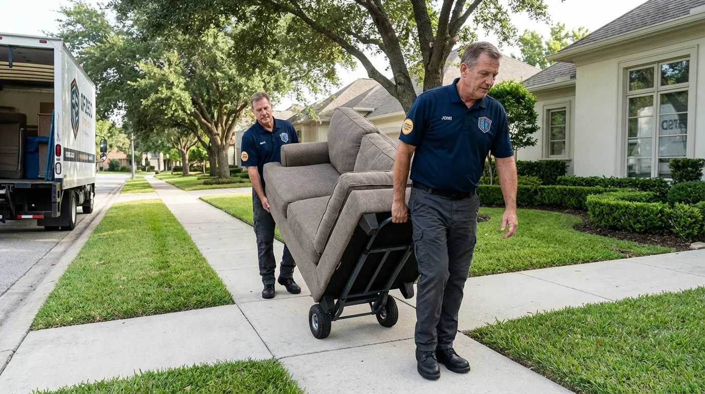 Local residential moving crew loading furniture in Port Carbon, PA